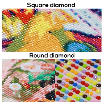 QIQI 5D Diamond Tapyba Visą Gręžimo Turas Gėlių Kryželiu Rinkinys Mozaikos Diamond Siuvinėjimo Saulėgrąžų, Rožių Namų Puošybai