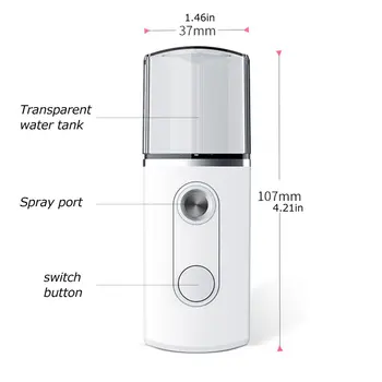 Nano purškiamo Vandens Replenisher Nešiojamų Drėkintuvas USB Įkrovimo Nešiojamą Veido Drėkinimas Drėkinimas Purkštuvais