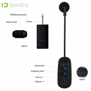 SHIDU UHF Belaidės laisvų Rankų įrangos Mikrofonas Nešiojamų 2 In 1 Nešiojamą 6.5 mm, MIC Jungtis, Balso Keitiklis Stiprintuvą, Konferencijos U9