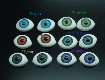 Naujas Atvykimo 60Pcs(30pair) Pusė Ovalo formos Plastikinės Lėlės Akys Mix spalva BJD AKIS 10*14.5 mm Didmeninės