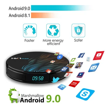 HK1 MAX Mini Android 9.0 Smart TV Box RK3328 2G+16G Dual Belaidžio WiFi, 3D, 4K Tinklo Media Player 