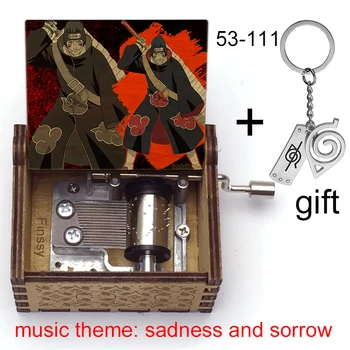 Anime naruto muzikos tema liūdesio ir sielvarto obito Neji itachi naruto kakashi pav spausdinti medienos Music Box naujųjų metų Kalėdų Dovana