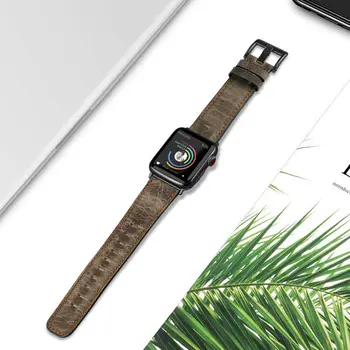 Odinis Dirželis, Apple watch band 44mm 40mm 38mm 42 mm Retro natūralios Odos watchband apyrankę iWatch series 5 4 3 se 6 grupė