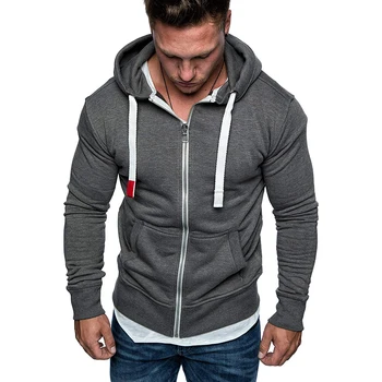 Stilingas, paprastas vyrų užtrauktukas kišenės zip sporto hoodie džemperis kailio striukė